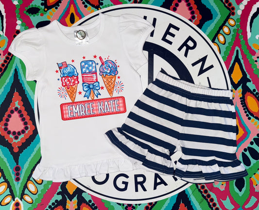 Children’s 4th of July shorts set