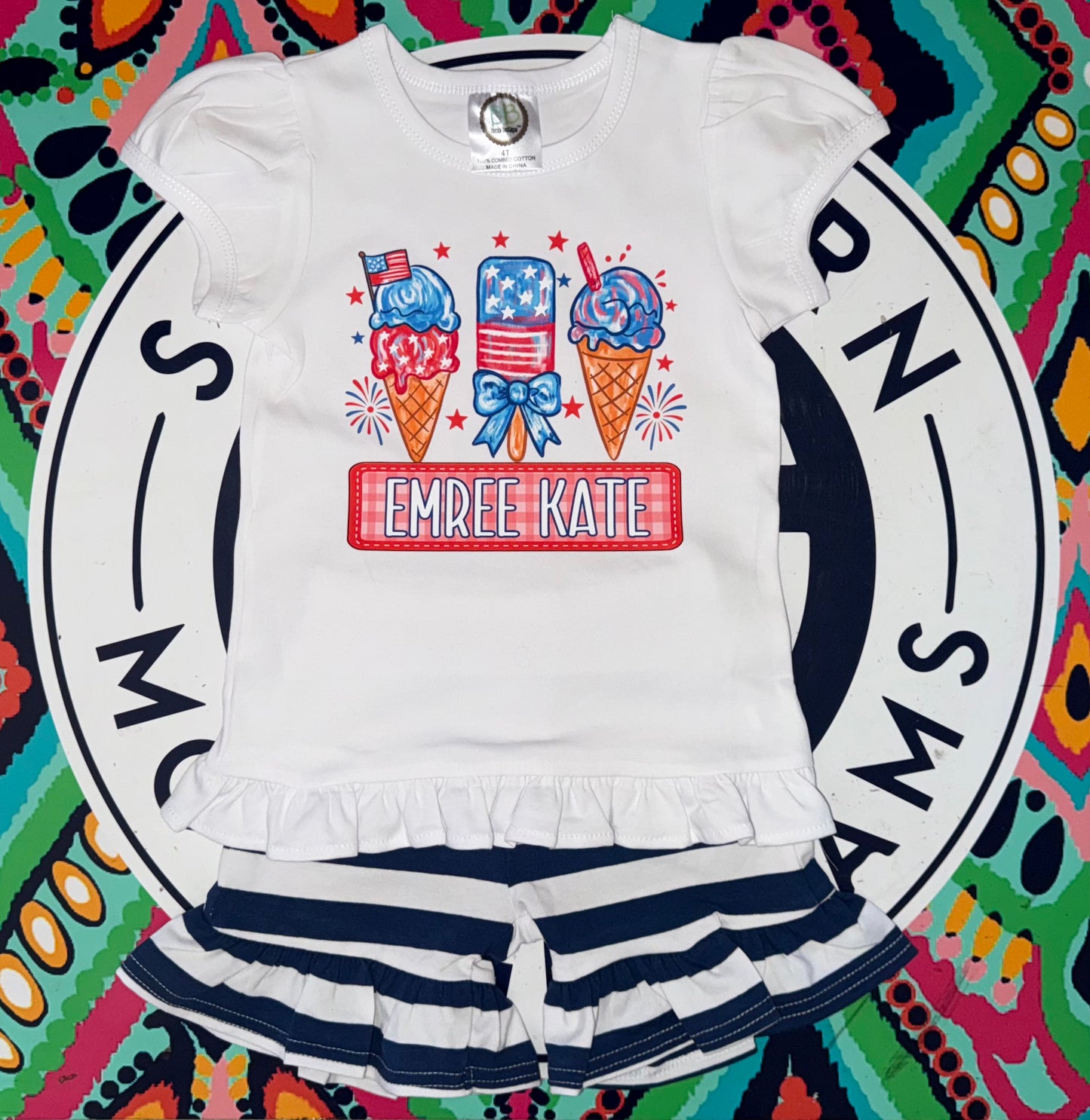 Children’s 4th of July shorts set