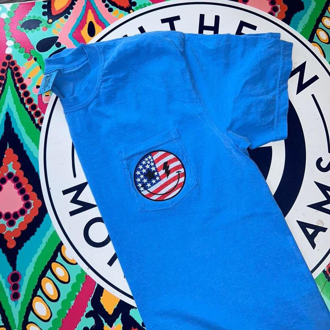 Embroidered patriotic smiley