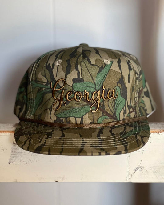 Georgia Puff Embroidered Rope Hat