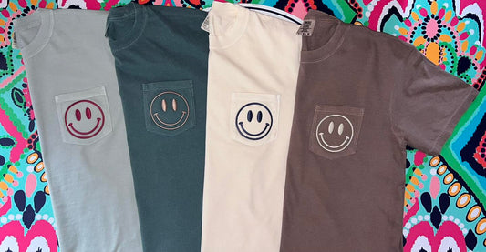 Smiley Face Embroidered T-Shirt
