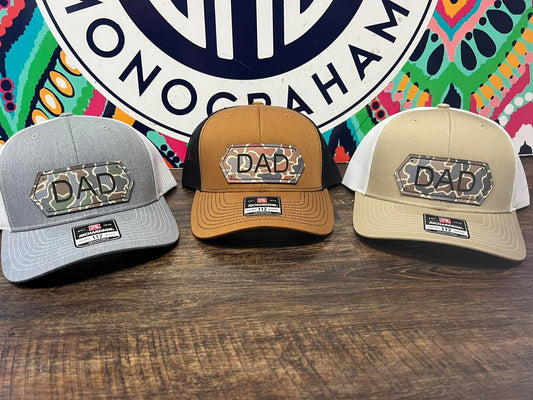 Camo Leather Dad Hats