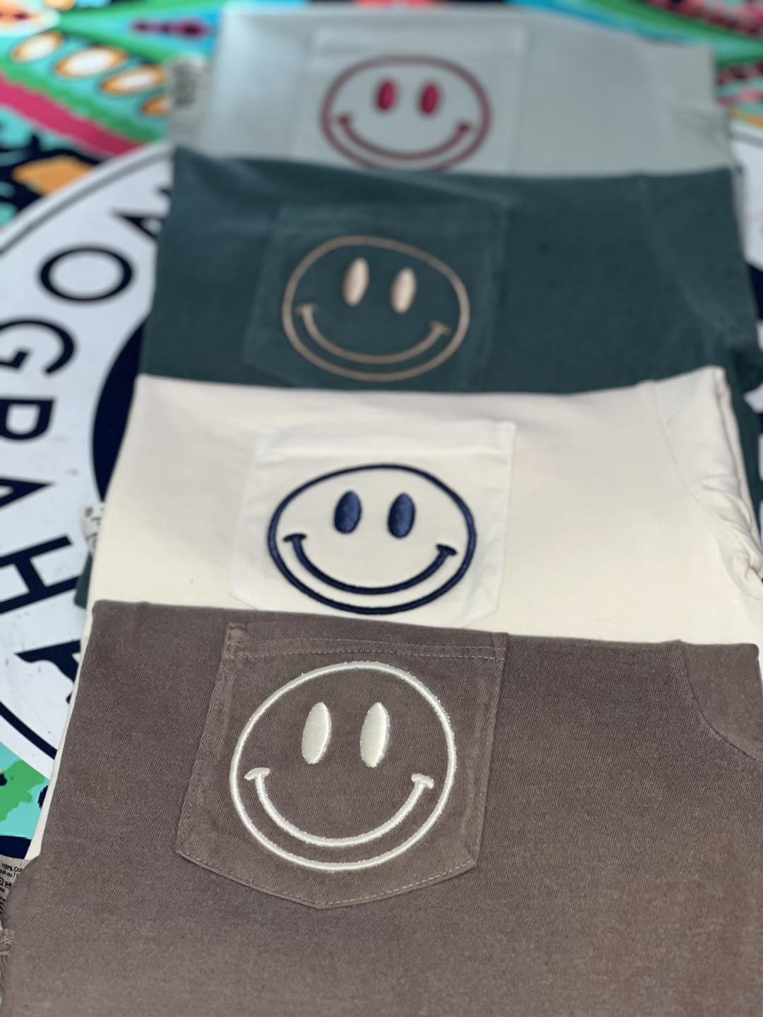 Smiley Face Embroidered T-Shirt